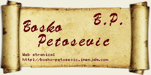 Boško Petošević vizit kartica